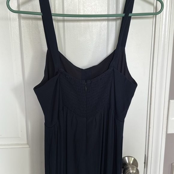 Madewell Navy Cropped Wide Leg Smocked Back Jumpsuit - Picture 7 of 9